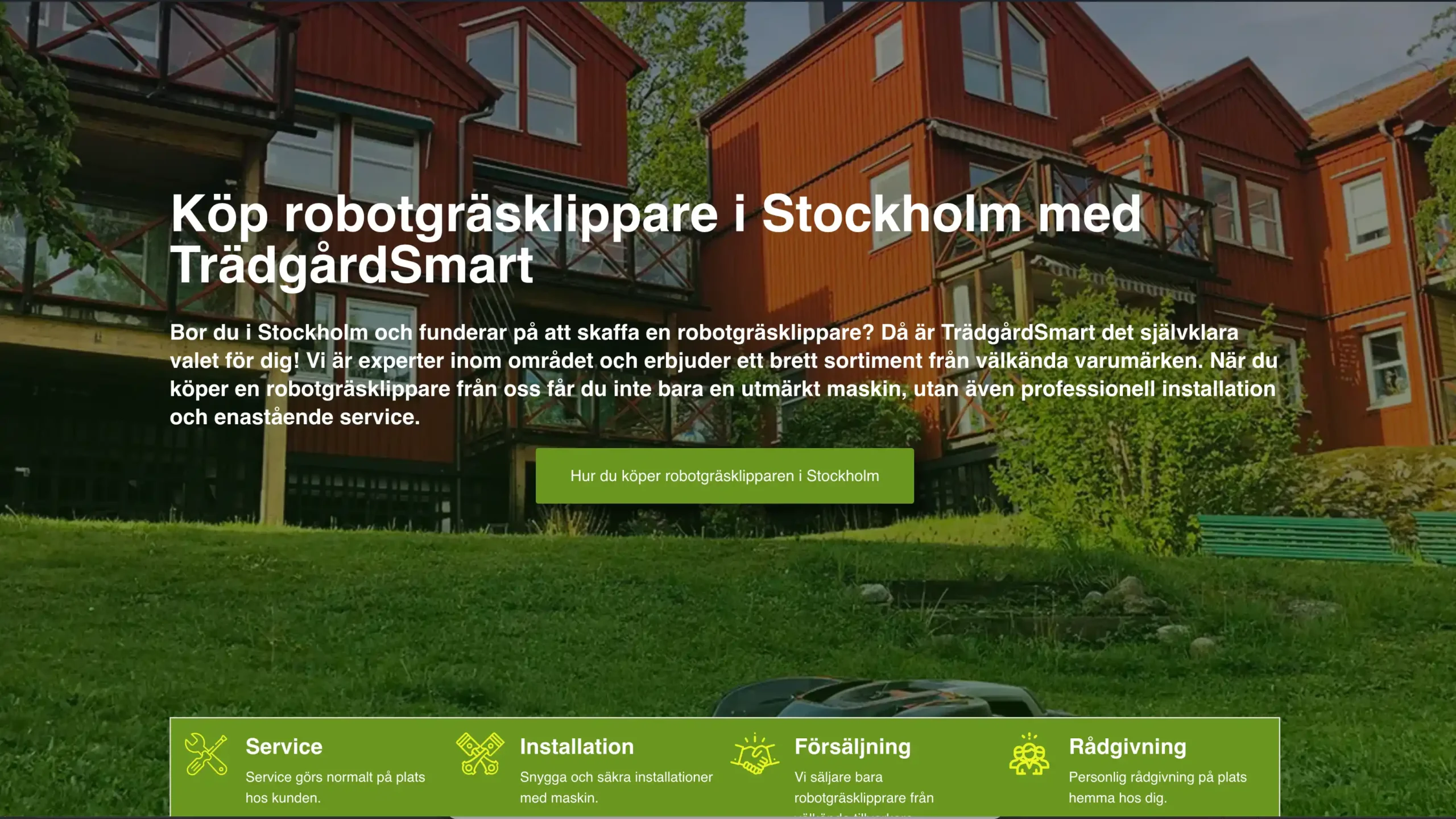 Ny landningssida, Köp robotgräsklippare i Stockholm